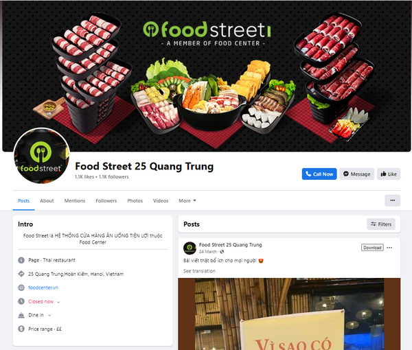 Fanpage Facebook Food Street