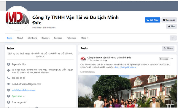 Fanpage Facebook của Minh Đức 