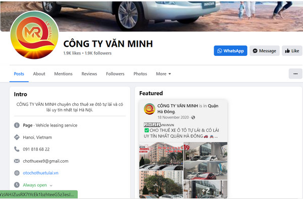 Fanpage Facebook của Công Ty Văn Minh 