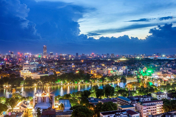 Hình ảnh thành phố Hà Nội về đêm 