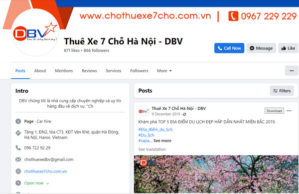 Fanpage Facebook của Công ty cổ phần phát triển kinh doanh tổng hợp Việt Nam 