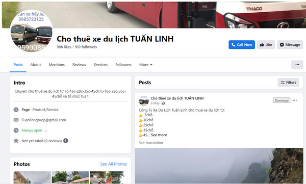 Fanpage Facebook của Tuấn Linh 