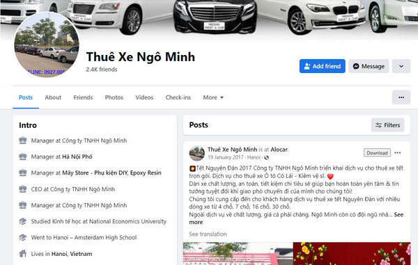 Fanpage Facebook của Ngô Minh 