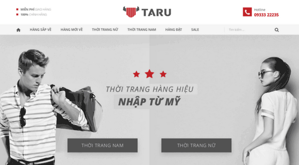 Taru là một trong những trang web mua sắm trực tuyến hàng đầu tại Việt Nam