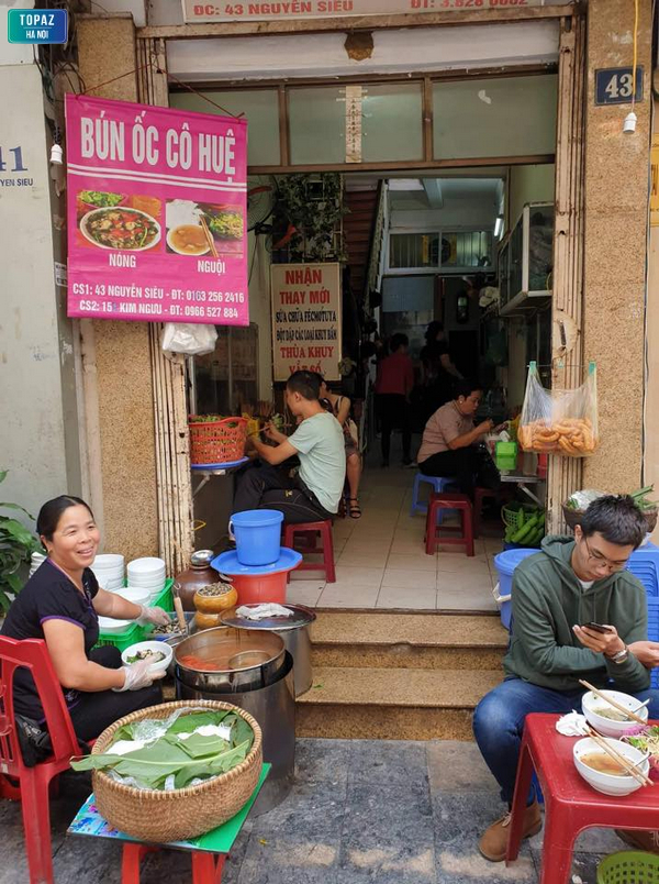 Review chi tiết quán bún ốc cô Huệ Nguyễn Siêu nổi tiếng nhất nhì Hà Thành