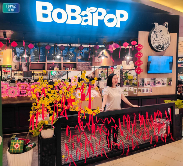 Không gian cửa hàng Bobapop Hà Nội hiện đại và trẻ trung