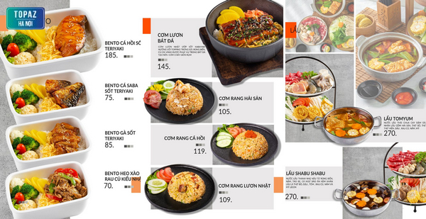 Danh sách các loại bento, cơm rang và lẩu có thể thử khi đến Lets Sushi
