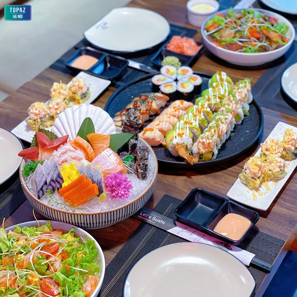 Các món ăn tại Sushi ở Let’s được biến tấu theo thiên hướng phù hợp với khẩu vị của người Việt