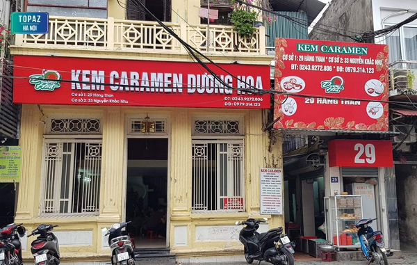 Toàn cảnh cửa hàng Caramen Hàng Than tại Hà Nội