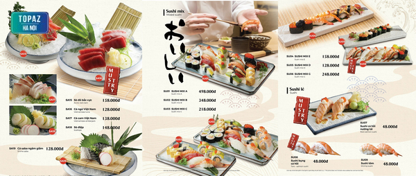 Menu các món sushi mới nhất tại Nama Sushi