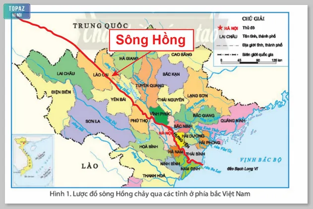 Hình ảnh bản đồ sông Hồng ở Việt Nam 