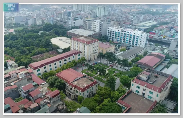 Khuôn viên trường Đại học Mở Hà Nội nhìn từ xa