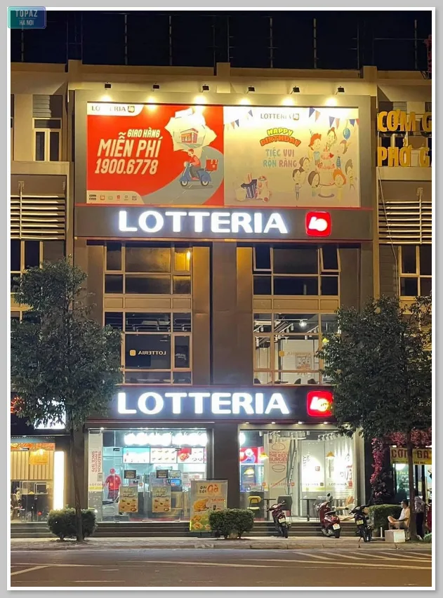 Hệ thống các cửa hàng Lotteria ở Hà Nội đều tọa lạc ở những vị trí đắc địa 