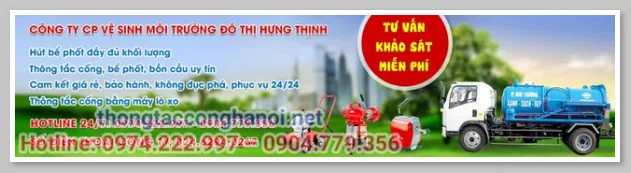 Hưng Thịnh - đơn vị chuyên thông tắc cống tại Ba Đình trọn gói, giá rẻ 