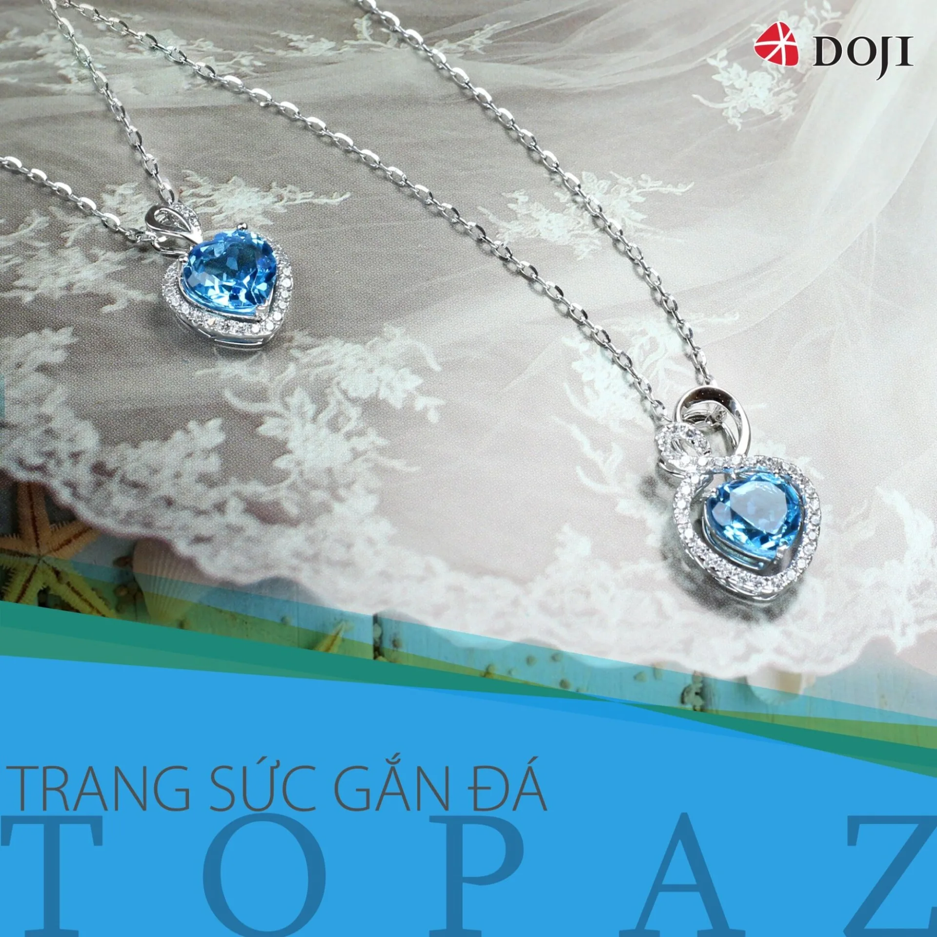 Mặt dây chuyền đá topaz tăng cường năng lượng giao tiếp cho người đeo