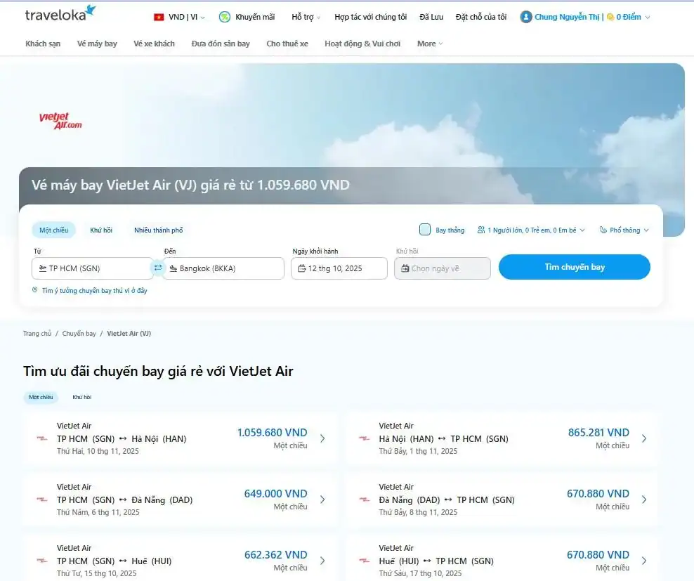 Săn vé giá rẻ vào các khung giờ vàng traveloka