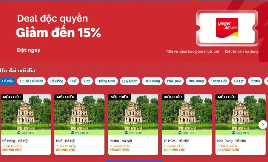 ưu đãi VietJet Air
